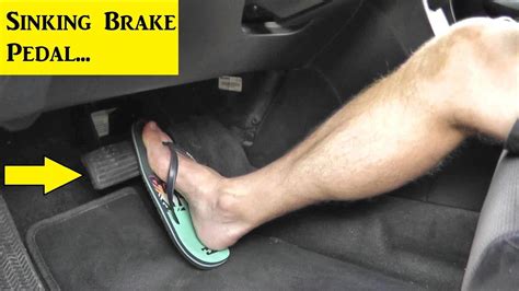 The most likely cause of a sinking pedal with no external leakage is a faulty . . Soft brake pedal no leaks